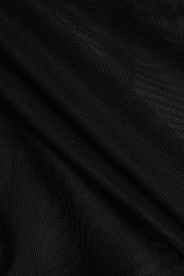 2023 Velvet Patchwork Sheer Mesh Strapless Corset Bodysuit Black S in ...